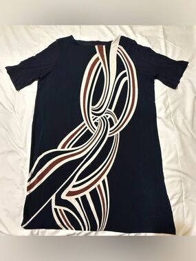 Chico's Travelers Twist Mix Dress, a short-sleeve slinky knit dress Size 3 (XL)